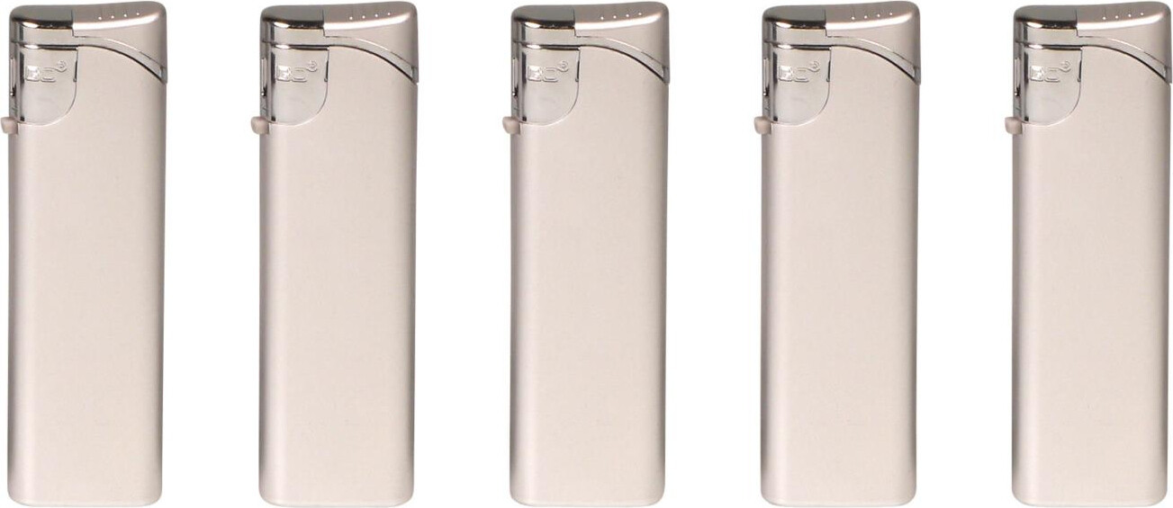 50 X Piezo Reusable lighter Slider/Silver/Plastic/Standard Flame