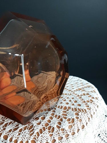 Botella de perfume vintage Collezione línea de vidrio Italia ámbar - Imagen 2 de 6