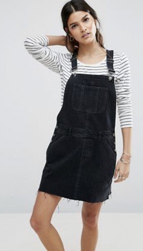 Asos Denim overall Dress in Washed 