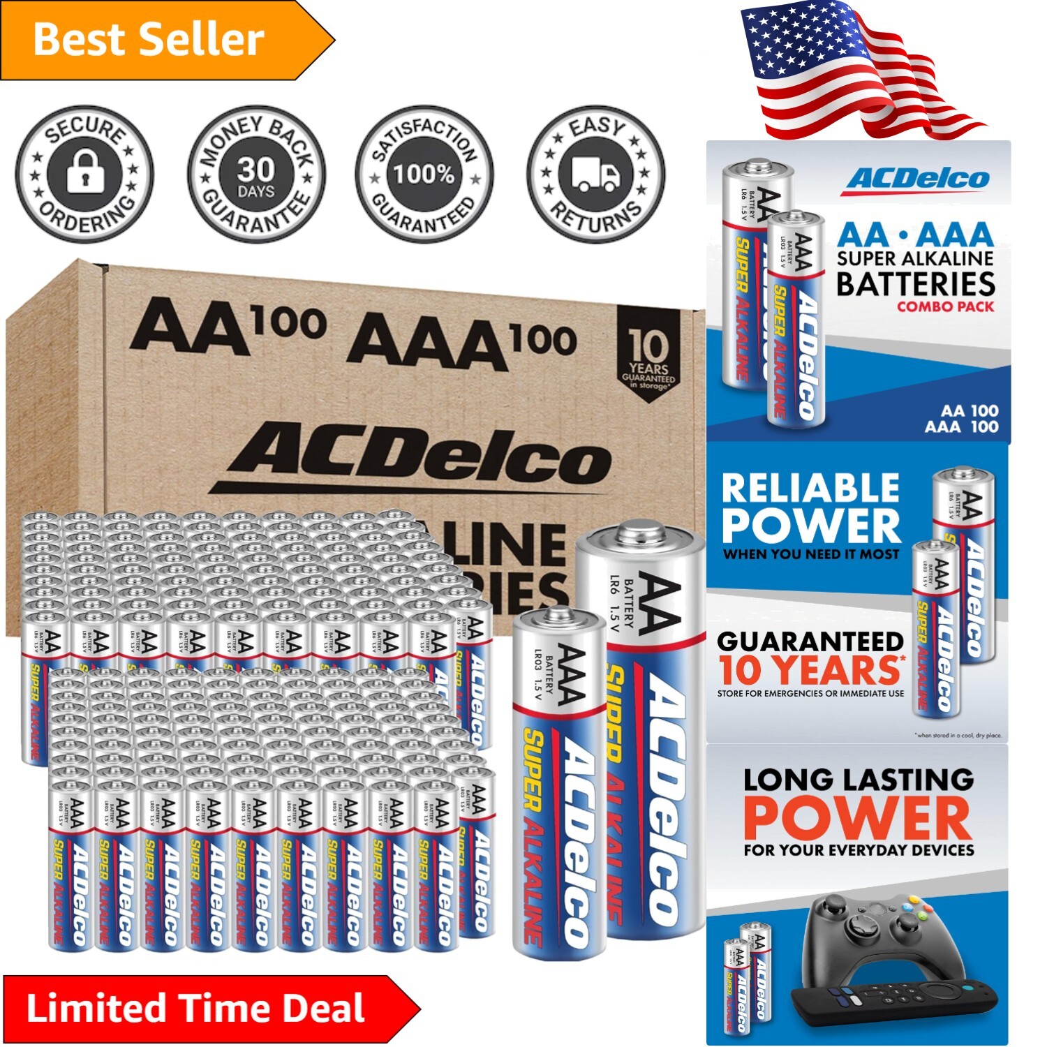 ACDelco 200-Count Super Alkaline Battery Combo Pack - 100 AA & AAA Included