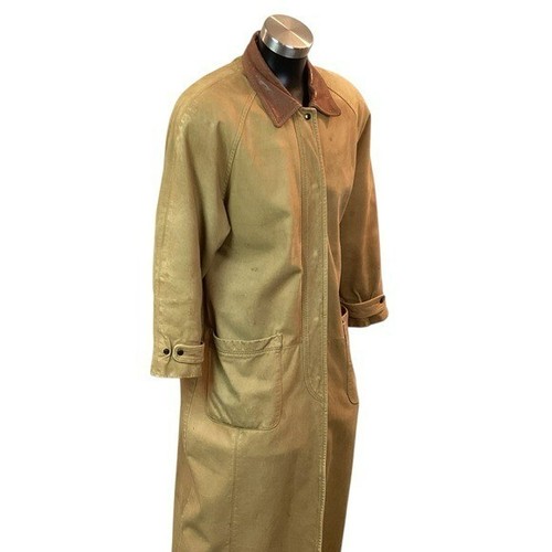 Chaqueta Lone Pine KEMOSABE Para Hombre Mediana Cuero Forrada Frontal Larga Montar Duste - Imagen 3 de 13