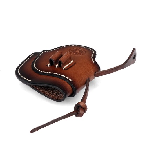 TOURBON Leather Holster Pistol Clip on Belt Handgun Holder w/ Ammo Slot Shooting - Picture 8 of 18