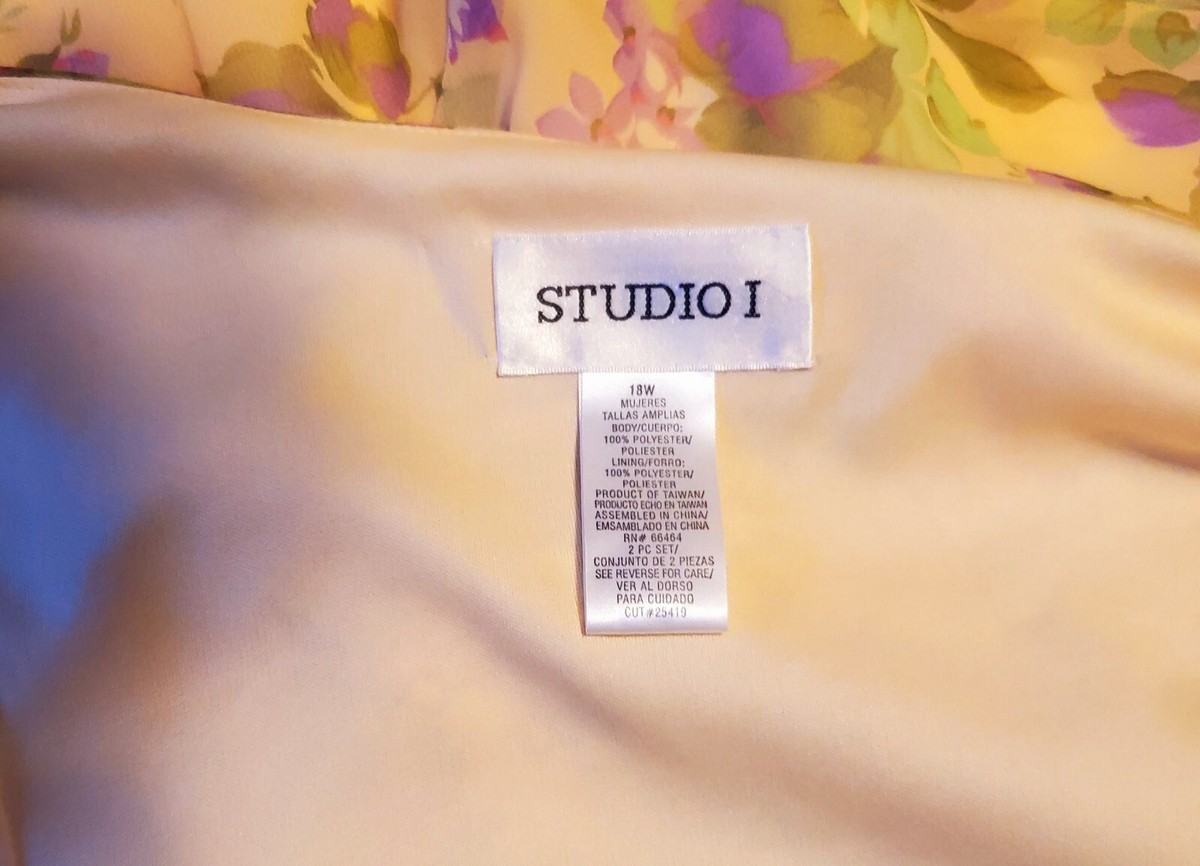 Y2K yellow floral print blouse - yellow and pastel Studio I 18W