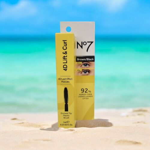 No 7 Mascara-4D Lift & Curl Lash Effect Domed Tip Plastic Brush- Brown/Black