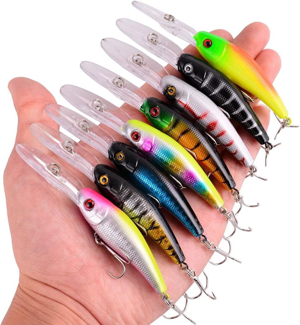 Hybrid jig set with hooked minnows, poppers, crankbaits - Image 8