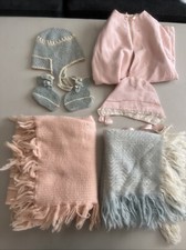 Lot of Vintage 1940s 1930s Children Infant Clothing Blankets