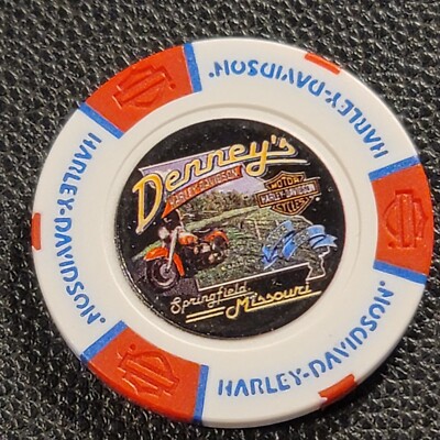 DENNEY'S HD ~ MISSOURI (White/Red/Blue Full Color) Harley Poker Chip (CLOSED)