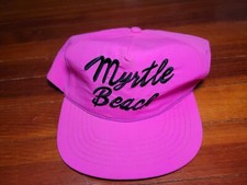Vintage Myrtle Beach Pink Canvas Hat Trucker Snapback SC South Carolina