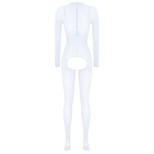 Womens Bodystocking One-piece Jumpsuit Bodycon Bodysuit Unitard Catsuit Glossy - Picture 72 of 122