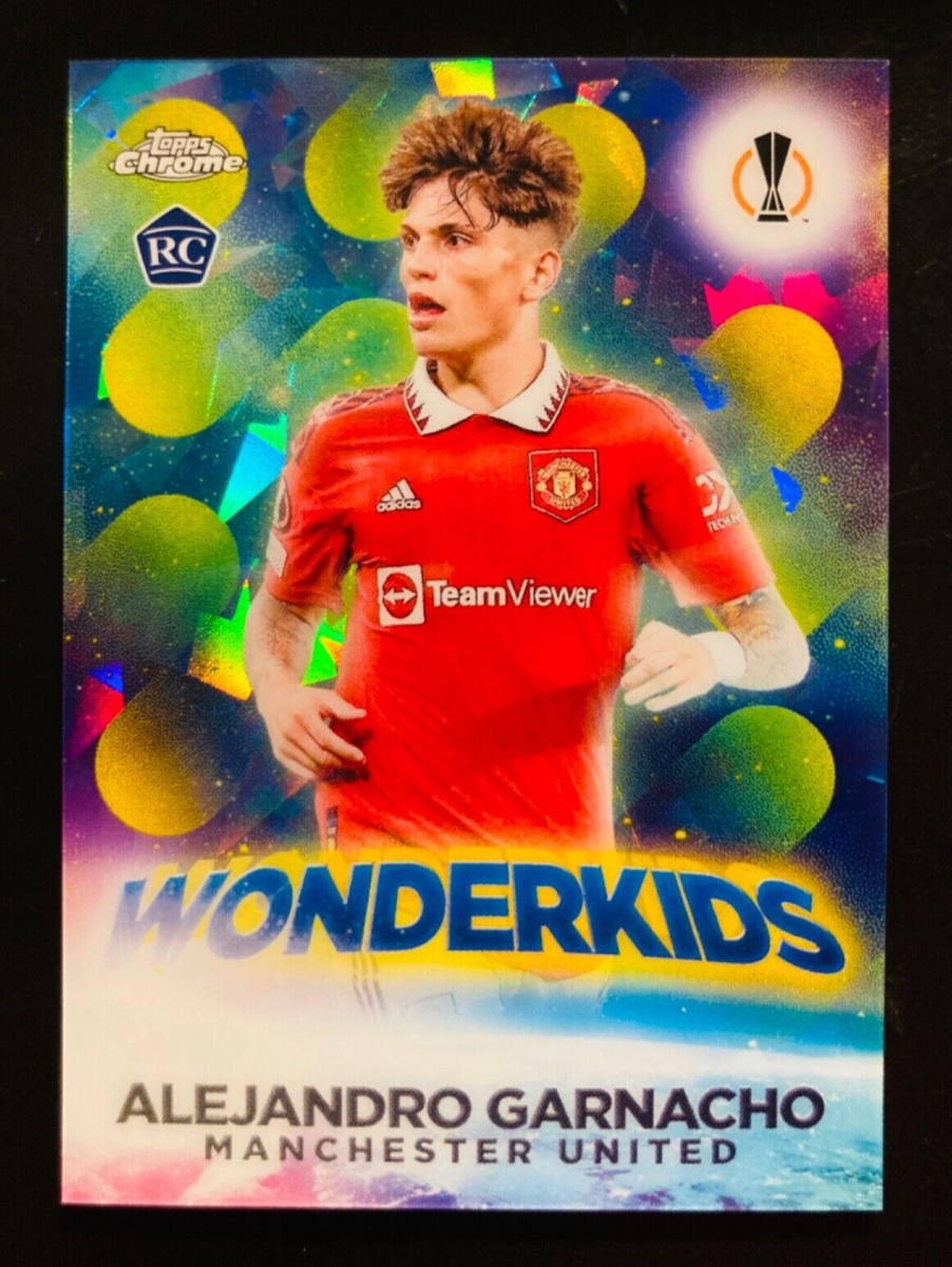 2022-23 Topps Chrome Sapphire Wonderkids Alejandro Garnacho Yellow