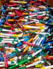 100 Misprint Pen LOT Nice writing! Clip On SOFT GRIP Retractable BULK LOT 