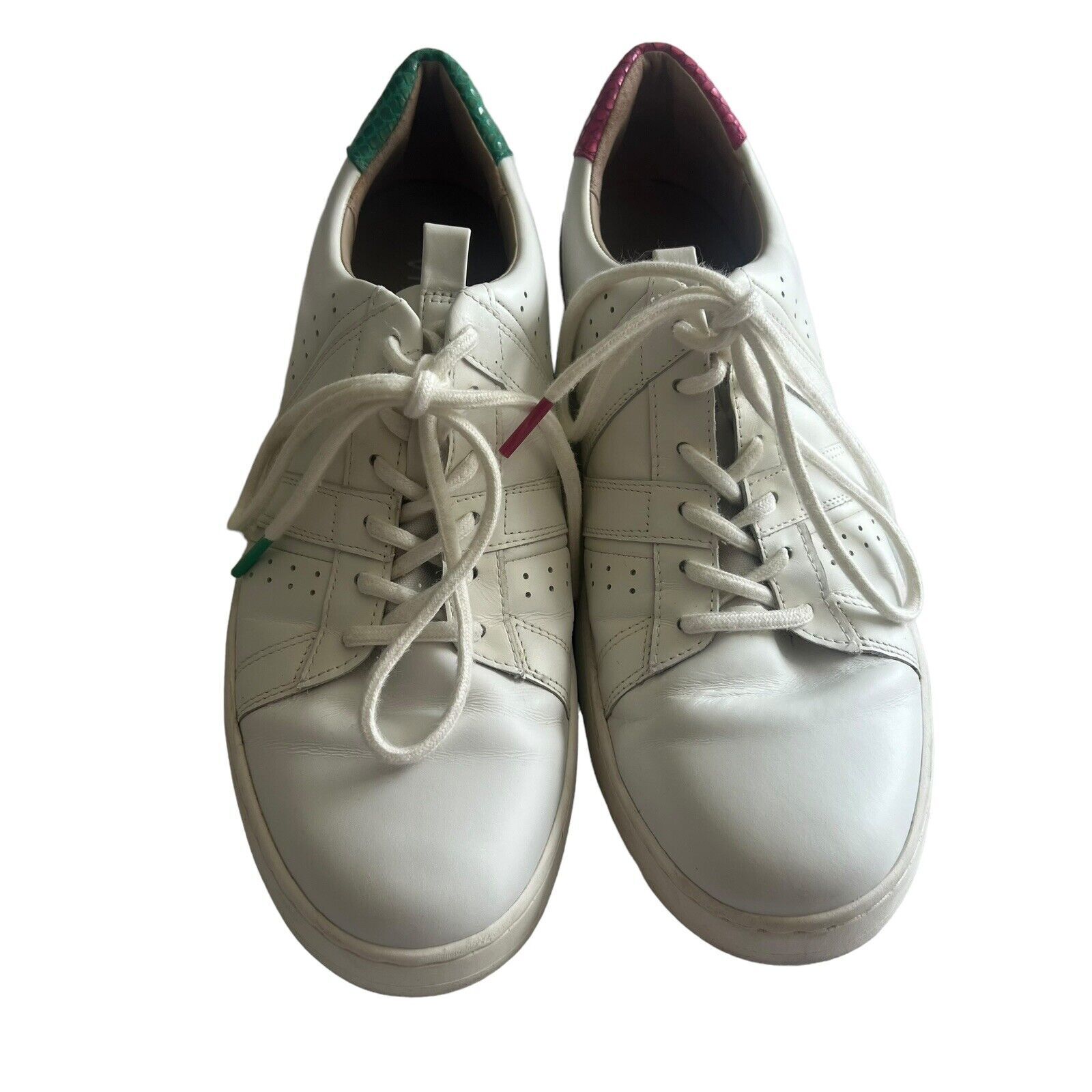 Womens VIONIC White Abyss Simasa Leather Lizard Lace Up Sneaker Shoes Size 8.5