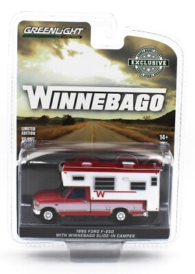 1:64 GreenLight *WINNEBAGO* Red & White 1995 Ford F250 CAMPER