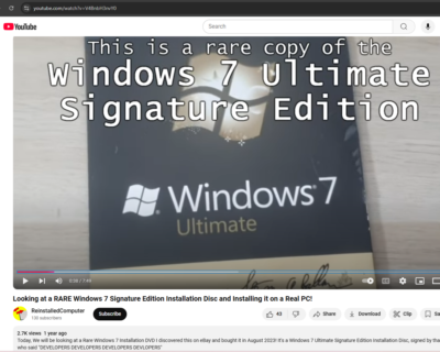 RARE SIGNED Microsoft Windows 7 Ultimate SIGNATURE EDITION 64 Bit