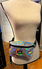 VICTORIA'S SECRET Small 8.5"x 5.5" PINK Iridescent WAIST POUCH/FANNY PACK - NWOT