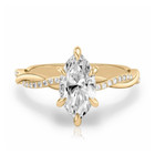 Wedding  14K Yellow Gold Diamond Ring 1.20 Ct Marquise Lab Created IGI Certified — photo 3