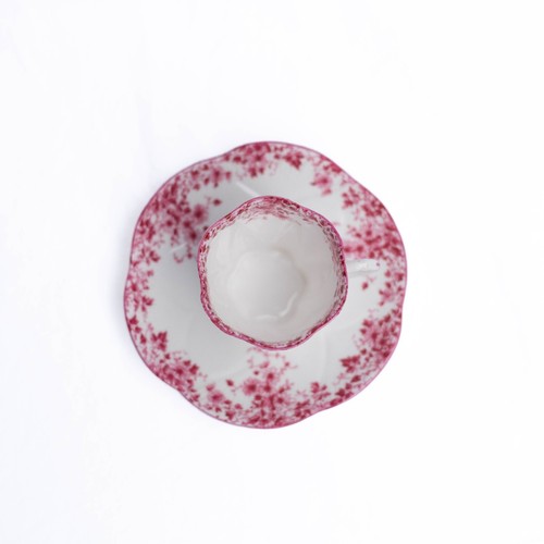 Shelley Dainty Pink Pattern Demitasse Teacups & Saucer Bone China England Bridal - Picture 4 of 6