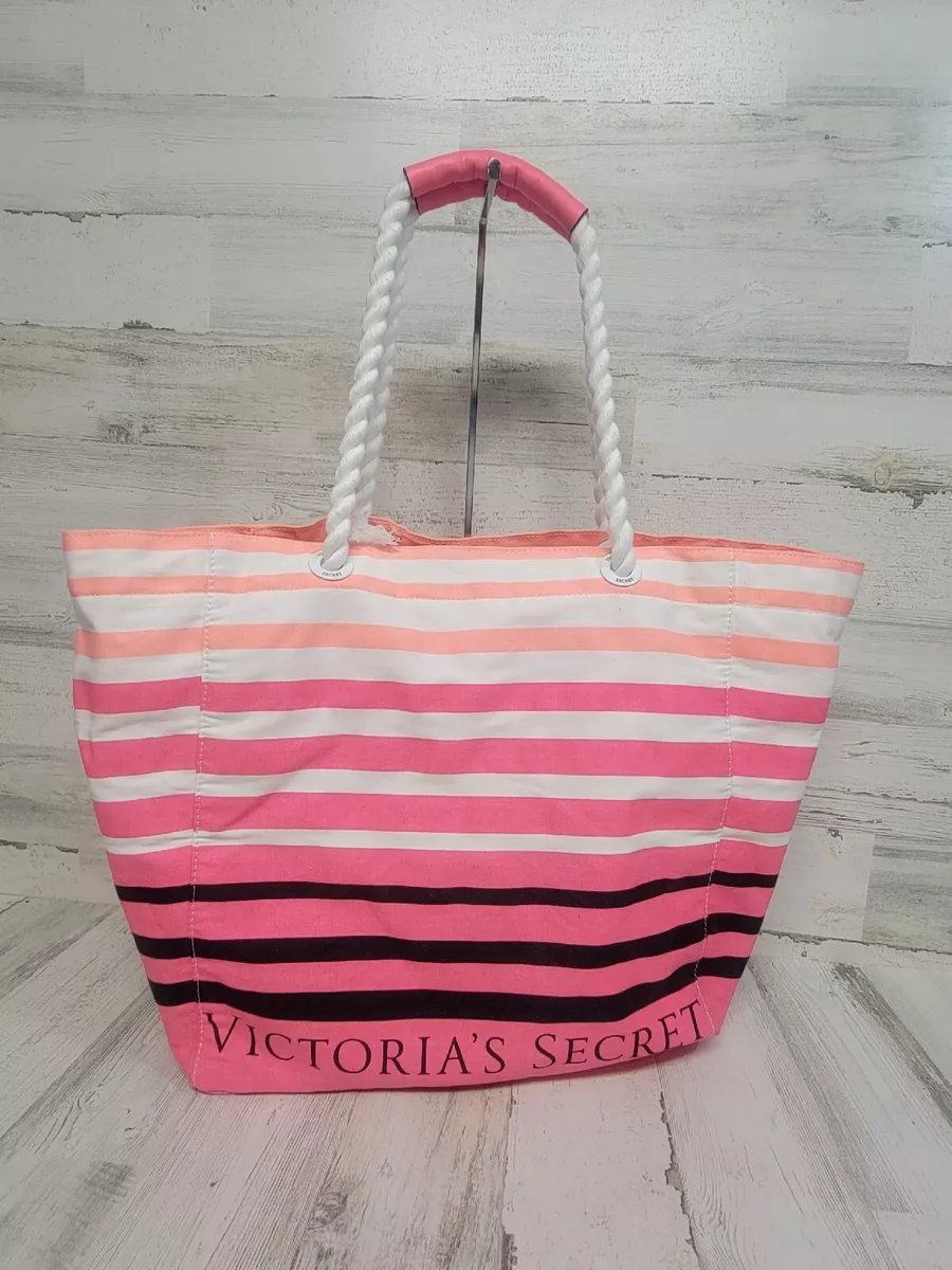 Victoria Secret Tote Bag Pink & White Striped