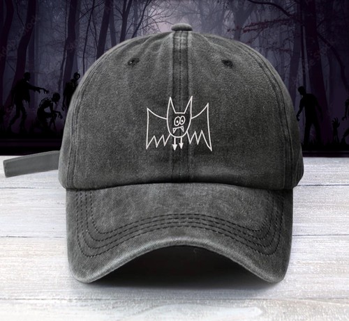 SCARY BAT HALLOWEEN EMBROIDERED BASEBALL CAP DAD HAT VAMPIRES FLY HALLOWEEN - Picture 7 of 9