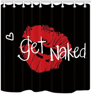 Get Black Red Y Fabric Shower Curtain Waterproof No Liner Needed Get Black Red Y Fabric, Waterproof Shower Curtain No Liner Needed