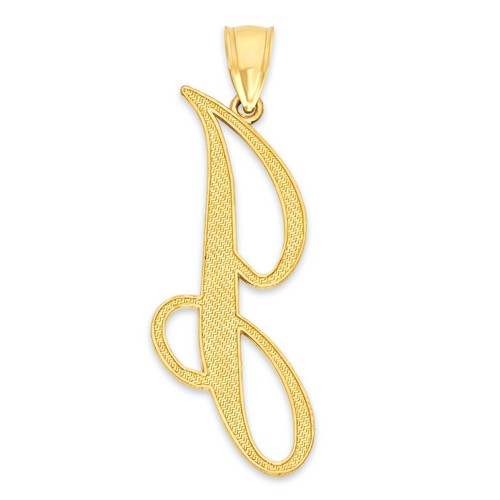 10k Real Solid Gold Initial Pendant, Personalized Cursive Letter Charm Jewelry - Picture 32 of 66