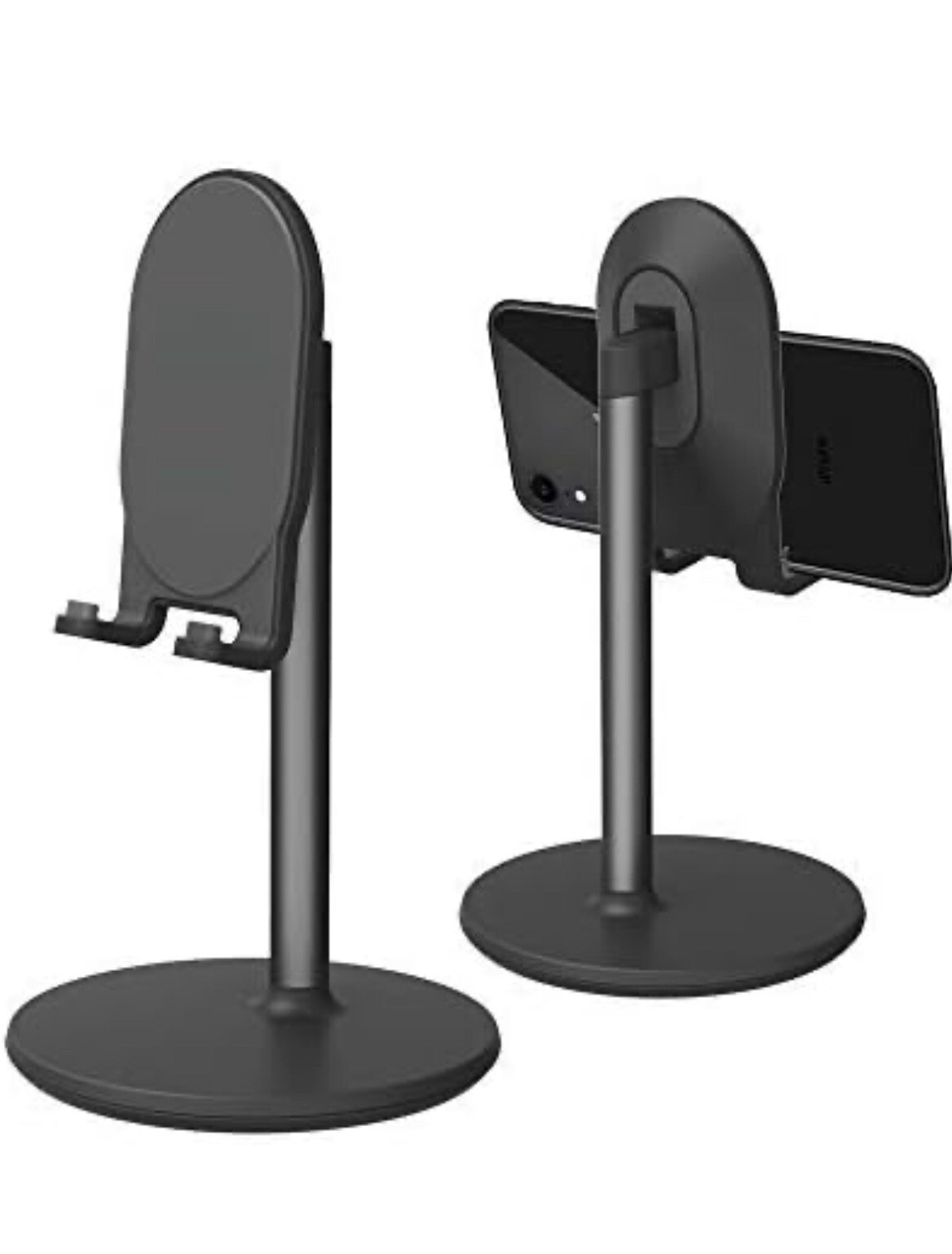 Adjustable Black Phone Stand for Desk Fits 4 to 12.9 Inch Devices