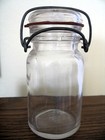 Vintage Hazel Atlas # 1 444 Clear 8 oz. Canning Jar w/ Rubber Ring & Wire Clamp — photo 1