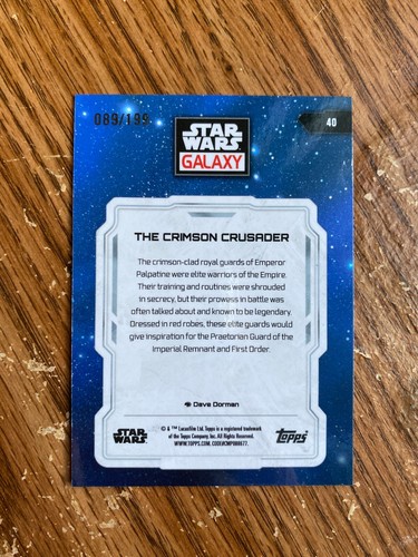 2024 Topps Star Wars Chrome Galaxy 40 THE CRIMSON CRUSADER Blue Sonar 89/199 - Picture 2 of 2