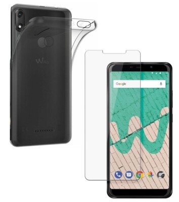 For WIKO VIEW MAX TEMPERED GLASS SCREEN PROTECTOR + CLEAR SILICONE CASE COVER