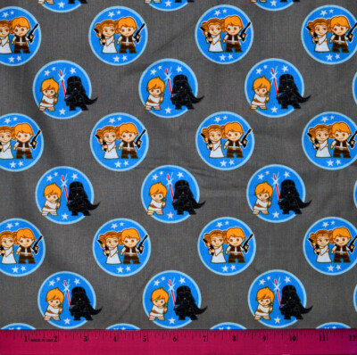 Star Wars Kawaii Fabric HALF YARD 100% Cotton Luke Skywalker