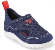 Speedo Boys Toddler Hybrid Water Aquatic Soft Mesh Shoes Navy Sz 5/6 11/12 NEW