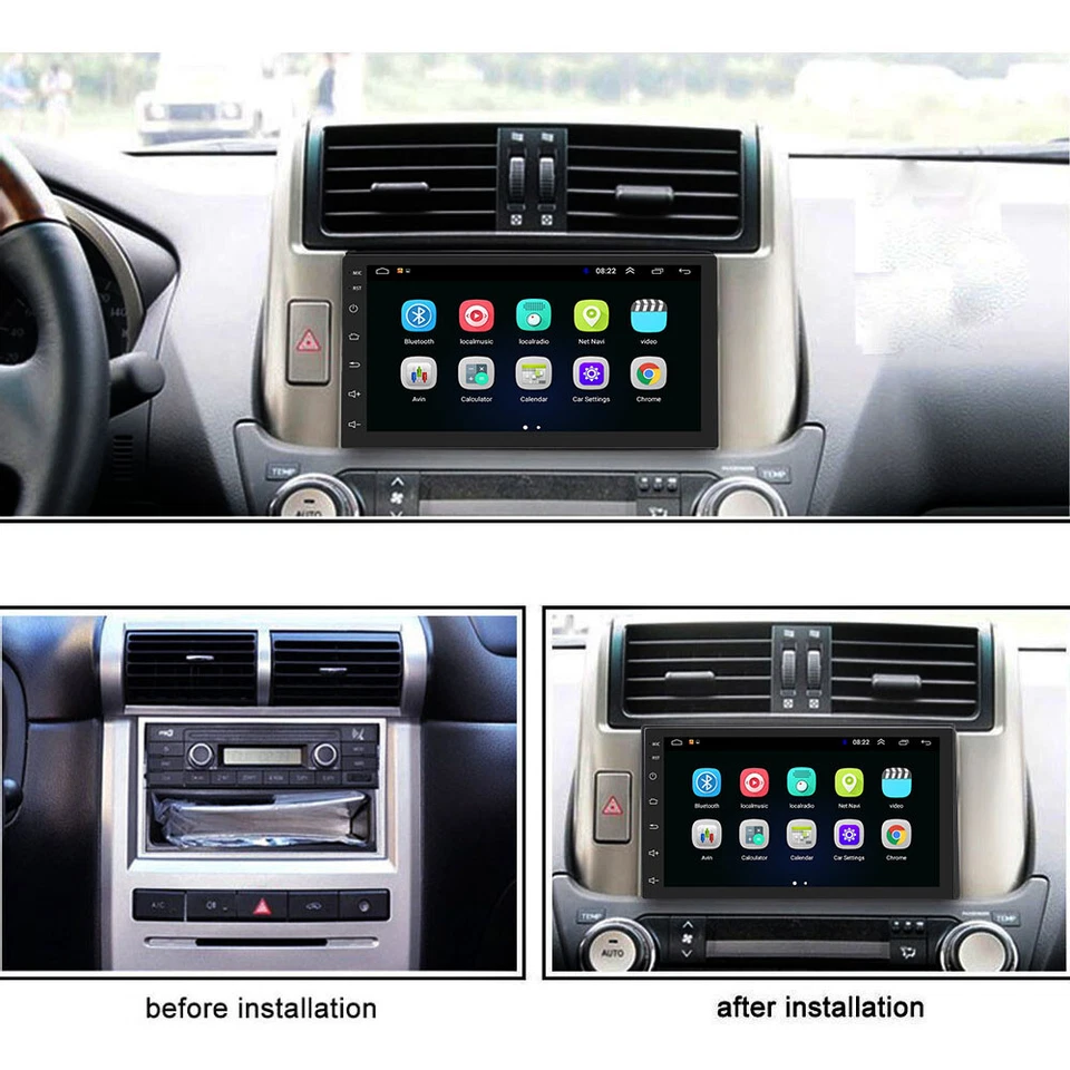 7" Double 2DIN Car Radio Player Android 9.1 Stereo Radio GPS Navigation MP5 WiFi - Image 2 of 4