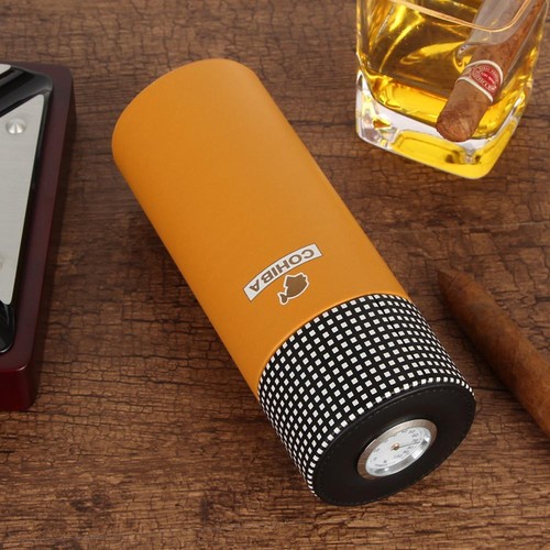 Zedernholz gefüttertes tragbare Reiseetui aus Leder Zigarren-Humidor Front-Hygr - Bild 12 von 15