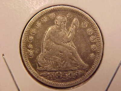 1854 SEATED LIBERTY QUARTER - ARROWS - XF - SEE PICS! - (X3116) | eBay