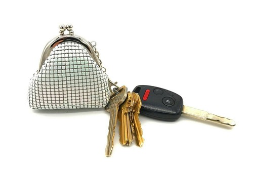 Women's Metal Mesh Mini Coin Purse with Key Chain (USA Stock) NEW - Picture 67 of 140