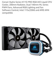 CORSAIR Hydro Series 280mm Liquid Cooling System with RGB Lighting - Black/Gray