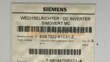 1PCS USED SIEMENS MAIN DRIVE 6SE7022-6TC51-Z Z=C43+F01+G41+G95+K01+K02+K11