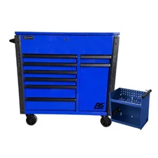 Homak BL06044080 RSPRO 44" 19-Gauge Steel 8-Drawer Power Service Cart - Blue New