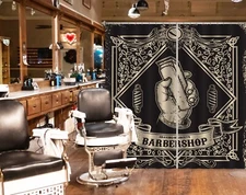 3D Shaver A4090 Barber Shop Photo Curtain Window Blockout Fabric Amy 2023