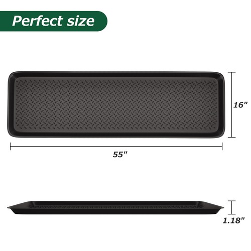 Large Boot Tray Black Rubber Rectangular 16x55 Inches - Picture 3 of 7
