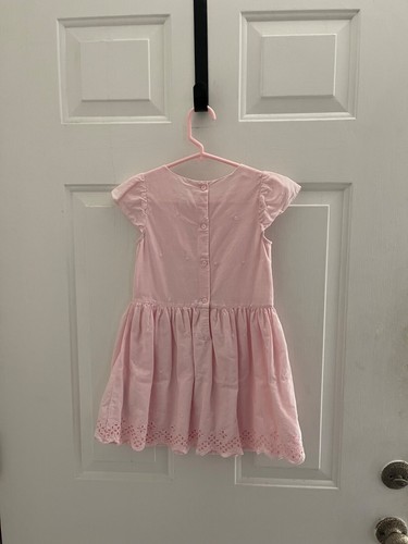 Baby Gap Pink Eyelet Cotton Dress Girls Size 4 - Picture 4 of 11