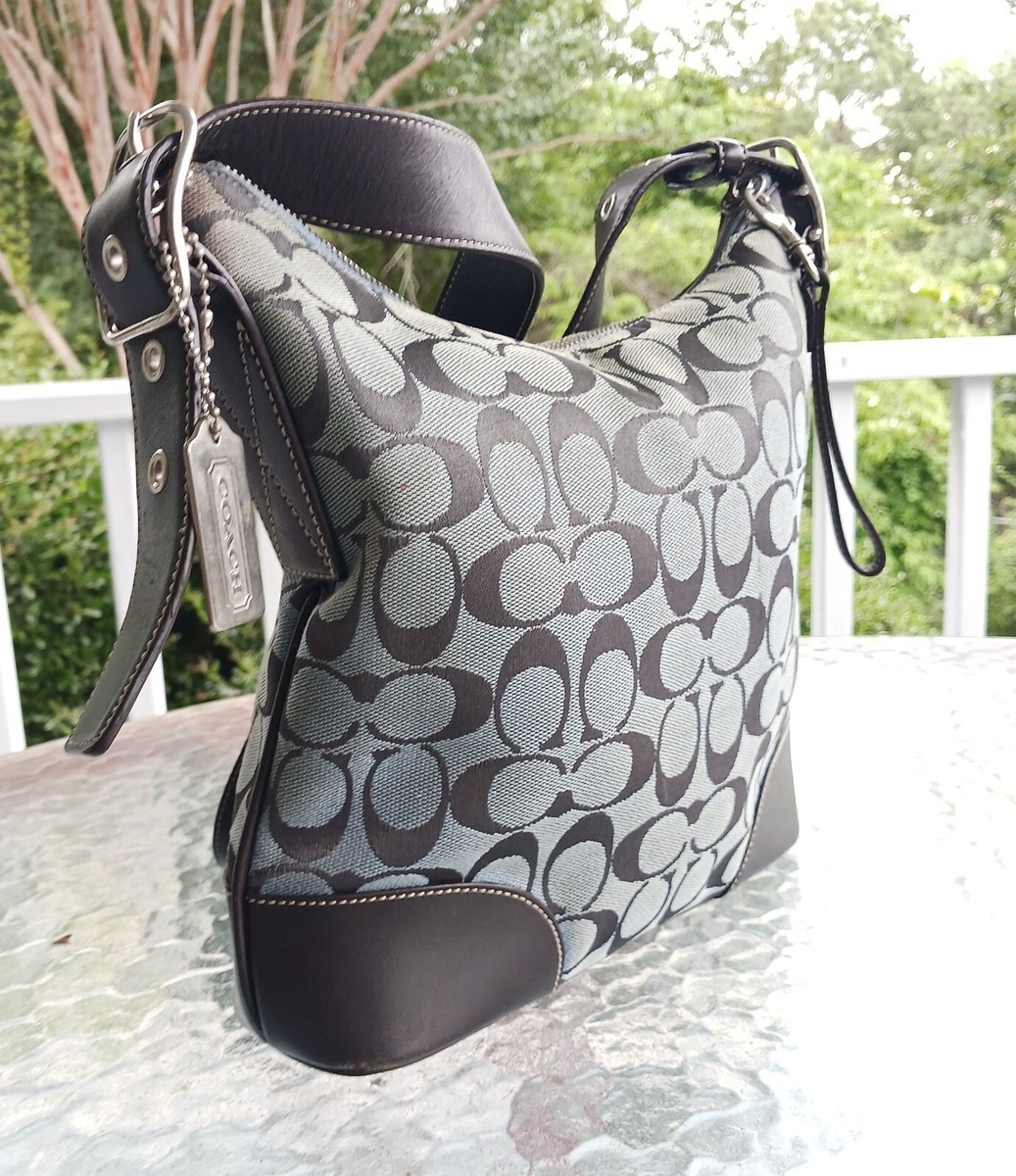 Coach 6347 Vintage Soho Black/Gray Leather and Signature C Canvas