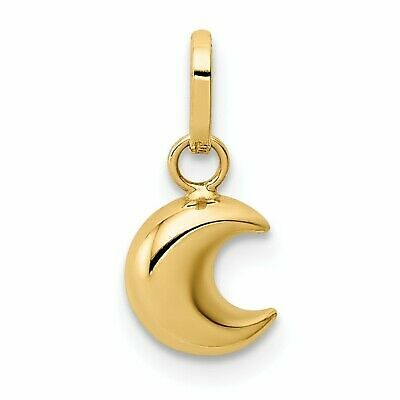 14k 14kt Gelbgold Poliert Geblasen Mond Charm ANHÄNGER - Bild 1 von 3