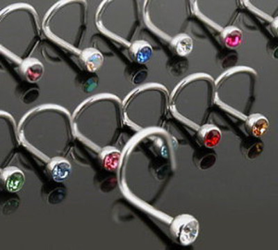 N#32 - 11pc 20g Gem Nose Screws wholesale 20 gauge