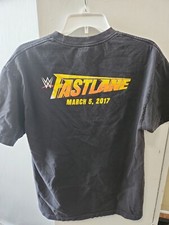 Camiseta de lucha libre WWE 2017 Fastlane Crew camiseta promocional grande
