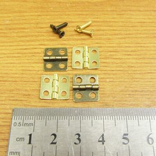 14mm x 12mm MINIATURE HINGES DOLLHOUSE JEWELLERY & CIGAR BOX PLATED WITH SCREWS
