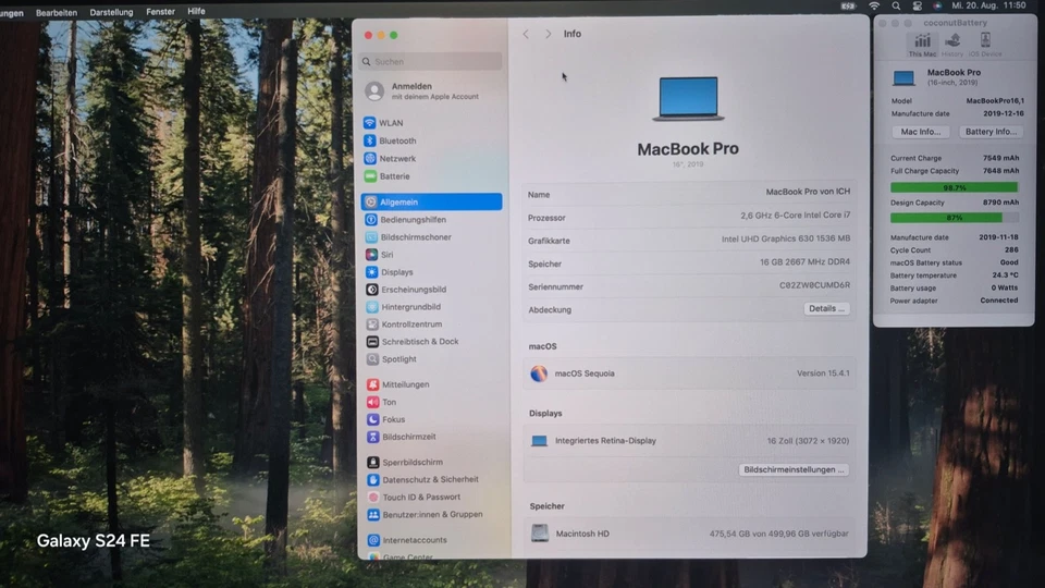 MacBook Pro 16" A2141 Mainboard Logic Board 2.6 GHz 16 GB 512 GB 820-01700 #148 - Bild 2 von 4