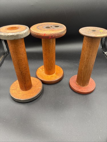 3 Industrielle Textilmühle Holzspulen Nähen 9,5” 8,75” 8,5” - Bild 1 von 13