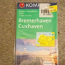 Kompass Bremerhaven Cuxhaven Folded Hiking Map 1:50,000 German GPS