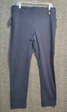 Tommy Hilfiger Pants Pull On Ponte Flex Womens LG Legging Navy Blue Stretch NWT